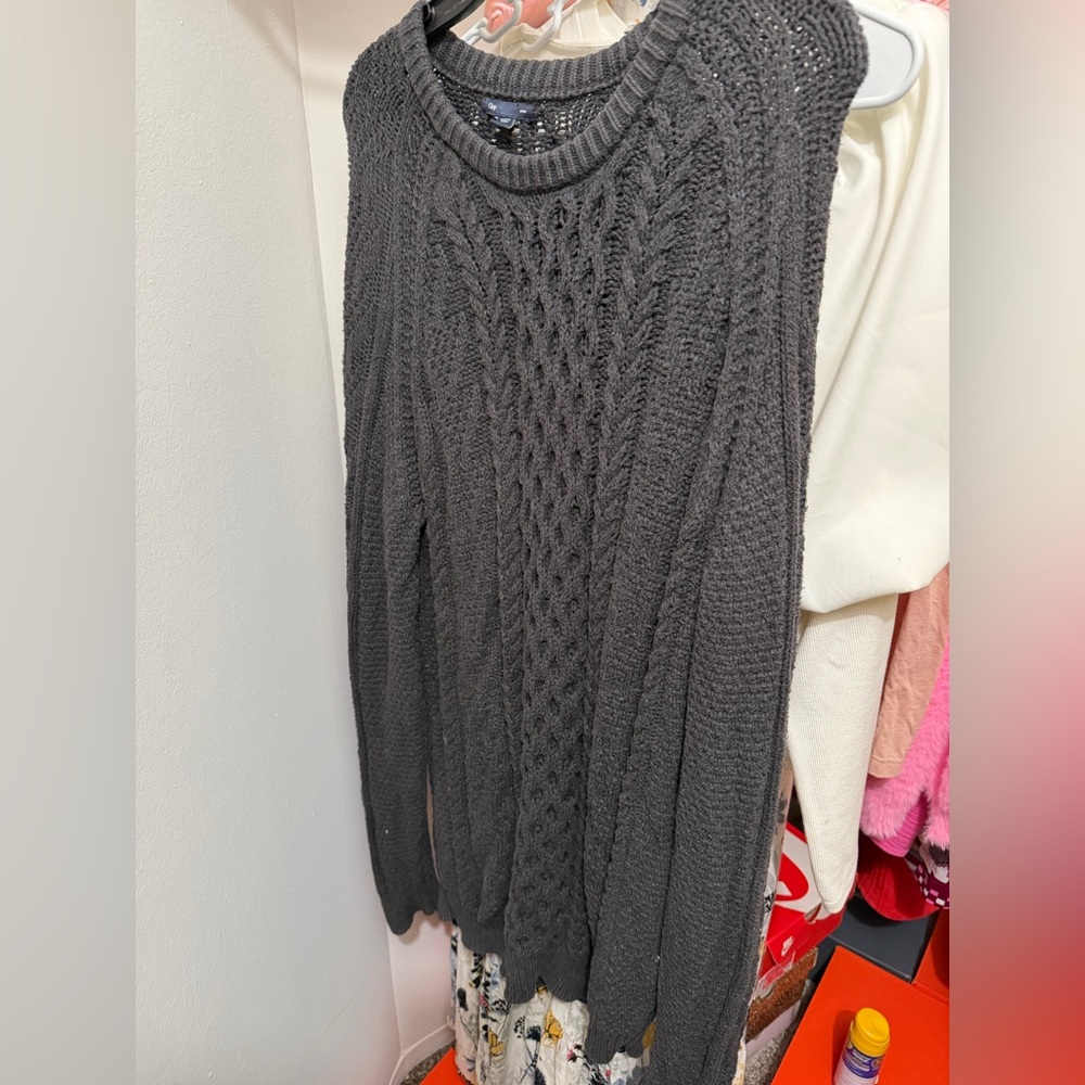 GAP Grey  Long Sleeve Cable Knit Dress